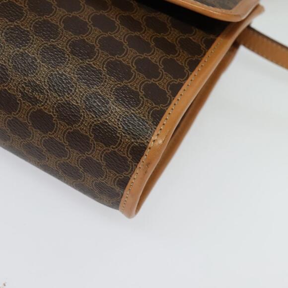 CELINE Macadam Canvas Shoulder Bag Pvc Leather Brown Gold - Picture 3 of 12